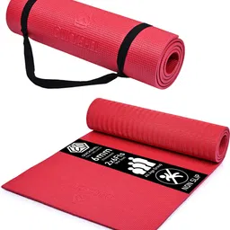 100%EVA Eco Friendly Mat, Exercise & Gym Mat With Yoga Strap Red 6 mm Yoga Mat-image-6