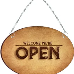 blue finch Welcome we're Open Sorry we're Close Emergency Sign image 2
