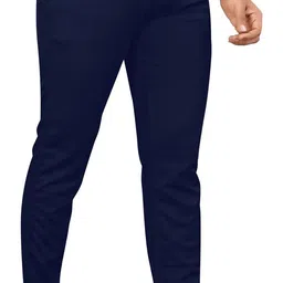 Men Regular Fit Black Polycotton Trousers-image-6