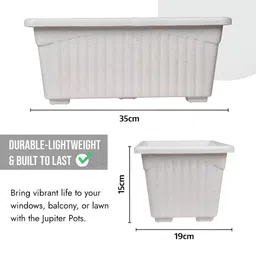 Kuber Industries White & Blue 6 Pieces Textured Lightweight Planters image 2