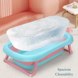 little olive Baby Bath Tub with Temperature Display | Foldable & Anti-Slip Design | 0-3 Years image 4