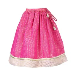 A Little Fable Girls Pink & Off White Sequinned Ready to Wear Lehenga & Blouse With Dupatta image 3