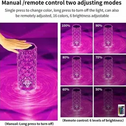 mr traders Crystal Rose Diamond Table Lamp Acrylic LED Desk Lamp for Bedroom & Living Room Table Lamp image 2