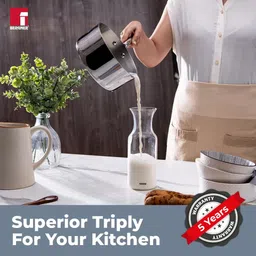 bergner Argent TriPly Stainless Steel With Induction Bottom Sauce Pan 16 cm diameter 1.7 L capacity image 4