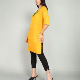 anvi creation Women Embroidered Viscose Rayon Straight Kurta image 4