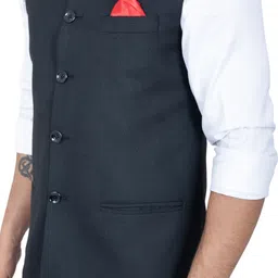 aljaami Solid Men Waistcoat image 4