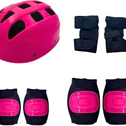 slanz Protective Skating, Cycling & Skateboarding Guard Kit for Girls 7-15 Yrs(RED) Cycling Kit-picture-14