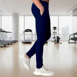 lotex Pack of 2 Men Solid, Printed Blue, Grey Track Pants image 3