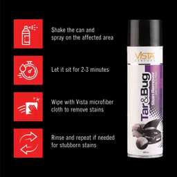 vista auto care Tar & Bug Stain Remover, Residue-Free Powerful Cleaner for Painted, Chrome, Glass & Plastic & Vehicle Interior Cleaner image 3