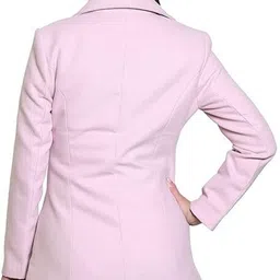 troo blue Women Solid Double Breasted Casual Blazer image 2