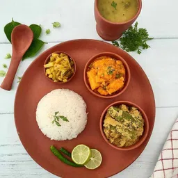 the handicraftian Terracotta Traditional Clay Dinner Set | Terracotta | Plate, Bowls, Spoon & Glass Included Dinner Set image 2