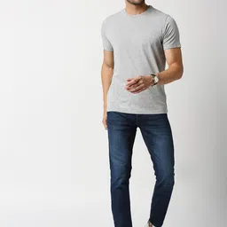 Basics Men Navy Blue Slim Fit Low-Rise Light Fade Stretchable Jeans image 3