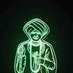 NMII Green & Blue Jalaram bapa 3D Illusion Acrylic Table Lamps image 3