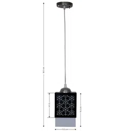 Gojeeva Black Textured Wood Square Shaped Wall Lamp image 2