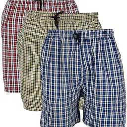 awala fashion Pack of 3 Checkered Men Multicolor Regular Shorts image 1