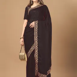 VAIRAGEE Embroidered Poly Georgette Saree image 4