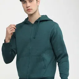 wildborn Men Full Sleeve Solid Hooded Sweatshirt image 3