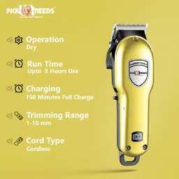Pick Ur Needs Professional Rechargeable Hair Trimmer/Shaver With Smart LED 8 In 1 Blade BarberShaver For Men image 4