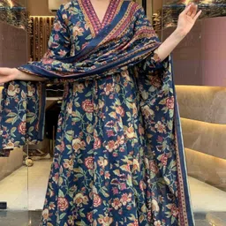 allen weave Printed Kurta, Palazzo & Dupatta Set image 1