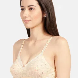 Sonari Beige Non Padded Floral Cotton Bra image 3