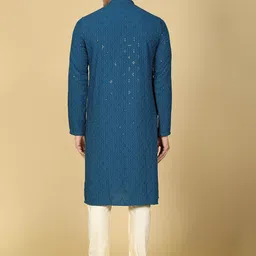 Sultan The King Of Kurta Men Ethnic Motifs Chikankari Cotton Long Sleeve Kurta & Churidar image 5