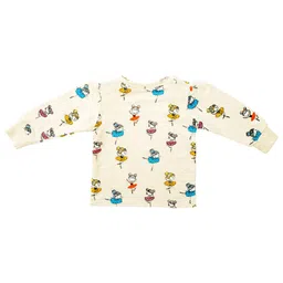 MeeMee Pack Of 2 Turquoise Blue & Cream-Coloured Regular Cotton Tops image 3