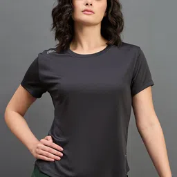 dida Women Solid Round Neck Polyester Black T-Shirt-picture-31
