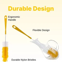 adore Duece Long Handled Nylon Baby Bottle Cleaning Brush Kit Pack of 2 image 3