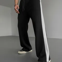 dockstreet Men Solid Black Track Pants image 3