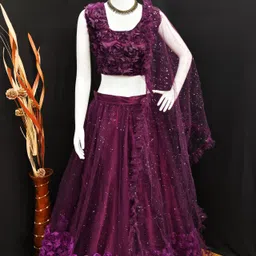 atierking Embroidered Semi Stitched Lehenga Choli-picture-30
