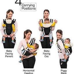 whitecloud Adjustable 4-in-1 Baby Carrier Front Carry Bag with Head Support and Buckle Straps without Waist Belt Baby Carrier image 3
