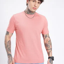 glitchez Men Printed Round Neck Pure Cotton Red T-Shirt image 5