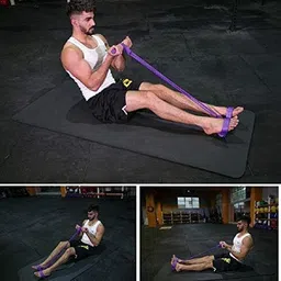 ustraders Rubber Tummy Trimmer Latex Pull Reducer 4 Tubes Resistance Band Pedal Exerciser Ab Exerciser image 5