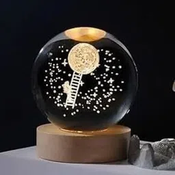 vimosw 3D Crystal Ball Night Lamp USB Table LED Wooden Light Home Office Night Lamp-picture-32