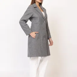 lady leaf Suede Solid Coat For Women image 3