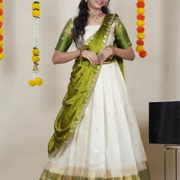 pinkbindi Colorblock Semi Stitched Lehenga Choli-picture-27