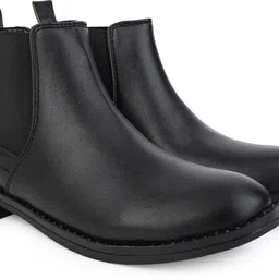 sneaklab Chalsea Solid_Black Outdoor,Trendy,Lightweight,Chalsea boots Boots For Men image 4