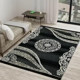 Grey, Black, White Velvet Carpet-image-2