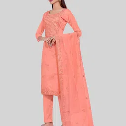 TAVAS Ethnic Motifs Sequinned Embroidered Unstitched Dress Material image 3