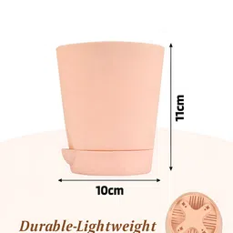 Kuber Industries Blue & Peach 18 Pieces Marble Finish Planters With Tray image 3