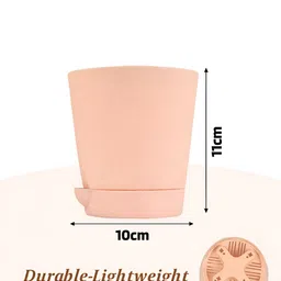 Kuber Industries Marble Titan Peach 24 Pieces Planters With Tray image 3