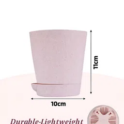 Kuber Industries Marble Titan Beige & Pink 6 Pieces Planters With Tray image 2