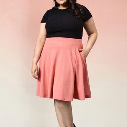 BAESD Flared Knee Length Skirt With Pockets image 5