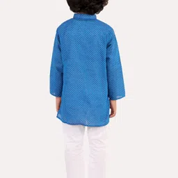 Superminis Boys Blue Regular Pure Cotton Kurta with Pyjamas image 2
