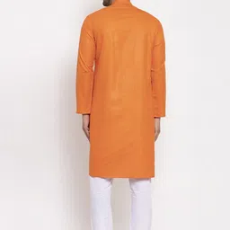 KRAFT INDIA Men Orange Regular Kurta with Pyjamas image 5