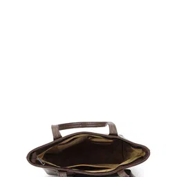 DressBerry Brown Textured Structured Tote Bag image 5