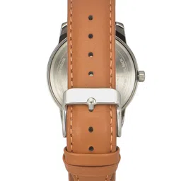 Helix Men Green Brass Dial & Brown Leather Straps Analogue Watch image 3