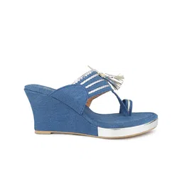 Inc 5 Textured One Toe Tasseled Wedges image 3