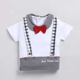 Moms Love Infant Boys Pure Cotton Colourblocked T-shirt With Joggers image 4