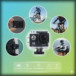 clevon Premium Water Resistance Vlogging Helmet Camera 4k Sports and Action Camera image 4